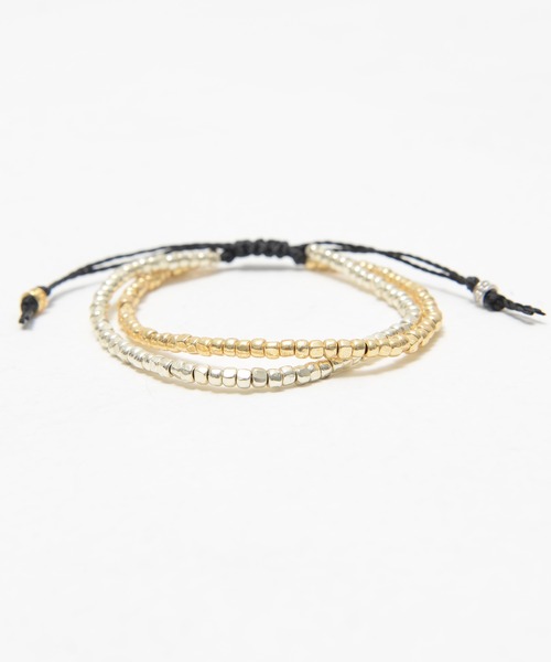 SILVER BULLET（シルバーバレット）の「『SILVER BULLET SELECT AC/シルバーバレットセレクト』スリーカットビーズ2連ブレスレット【+】（ブレスレット・メンズ・その他1/シルバー/ゴールド・FREE）」の8枚目の写真