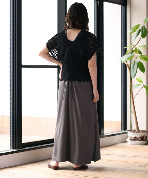 cepo（セポ）の「【セットアイテム】クロシェニット＋ポンチキャミワンピース（ワンピース・レディース・ブラック/グレー/オレンジ・M）」の22枚目の写真