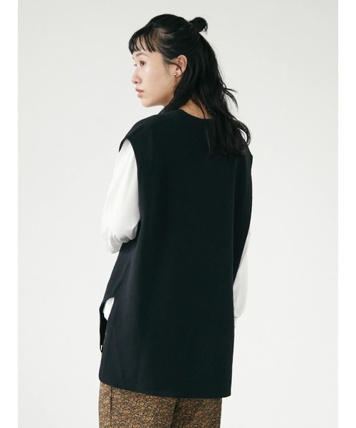 CRAFT STANDARD BOUTIQUE（クラフトスタンダードブティック）の「Vネックニットベスト+ロンTee　＊◆（ベスト・レディース・ブラック/パープル/ブラウン/グレイッシュベージュ・M/L）」の7枚目の写真