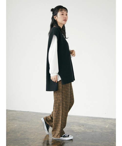 CRAFT STANDARD BOUTIQUE（クラフトスタンダードブティック）の「Vネックニットベスト+ロンTee　＊◆（ベスト・レディース・ブラック/パープル/ブラウン/グレイッシュベージュ・M/L）」の9枚目の写真