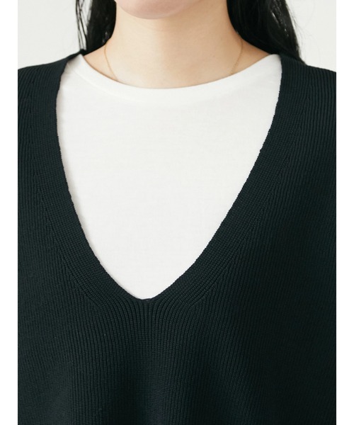 CRAFT STANDARD BOUTIQUE（クラフトスタンダードブティック）の「Vネックニットベスト+ロンTee　＊◆（ベスト・レディース・ブラック/パープル/ブラウン/グレイッシュベージュ・M/L）」の15枚目の写真