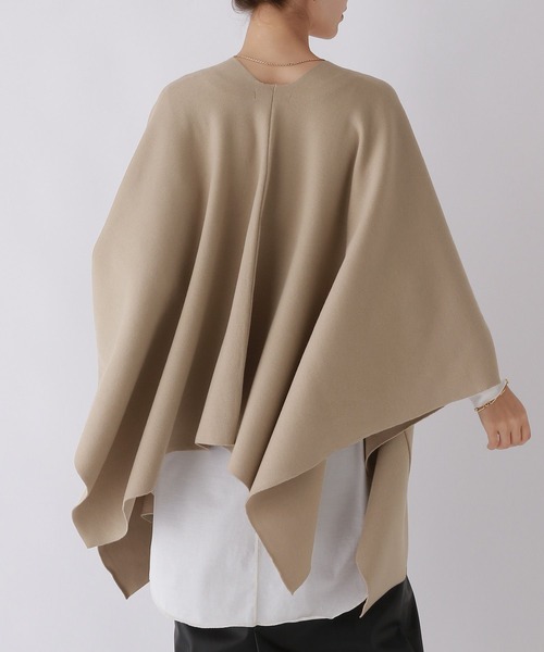 BABYLONE（バビロン）の「BABYLONE / ニットケープ（ストール/ショール・レディース・ブラック/ライトベージュ・フリー）」の9枚目の写真