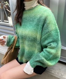 【低身長サイズあり】グラデーションニットプルオーバー