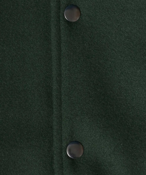 ANPAS(アンパス)の「ANPAS Synthetic Leather&Melton Oversize Varsity Jacket/ANPAS 別注 メルトン オーバーサイズ シンセティックレザー スタジャン(スタジャン・メンズ・ブラック/ネイビー/グリーン・LL/M/L)」の4枚目の写真
