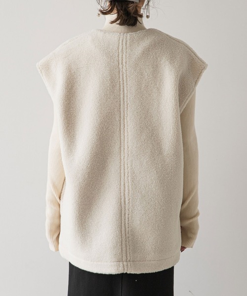 rectangle（レクタングル）の「ボアベスト（ベスト・レディース・ブラック/アイボリー・FREE）」の12枚目の写真