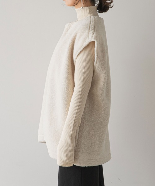 rectangle（レクタングル）の「ボアベスト（ベスト・レディース・ブラック/アイボリー・FREE）」の13枚目の写真