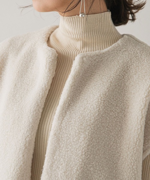 rectangle（レクタングル）の「ボアベスト（ベスト・レディース・ブラック/アイボリー・FREE）」の14枚目の写真