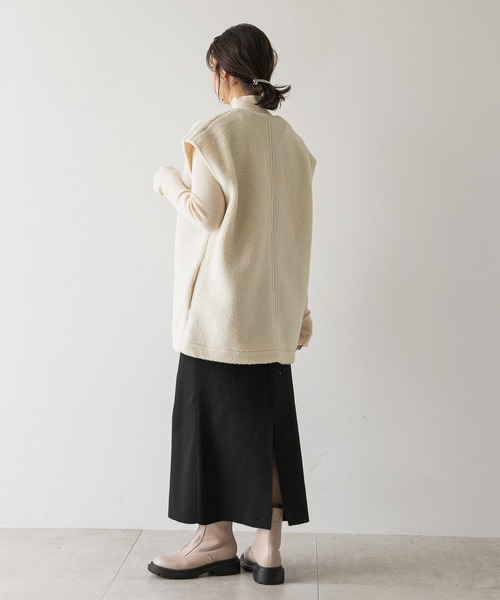 rectangle（レクタングル）の「ボアベスト（ベスト・レディース・ブラック/アイボリー・FREE）」の4枚目の写真