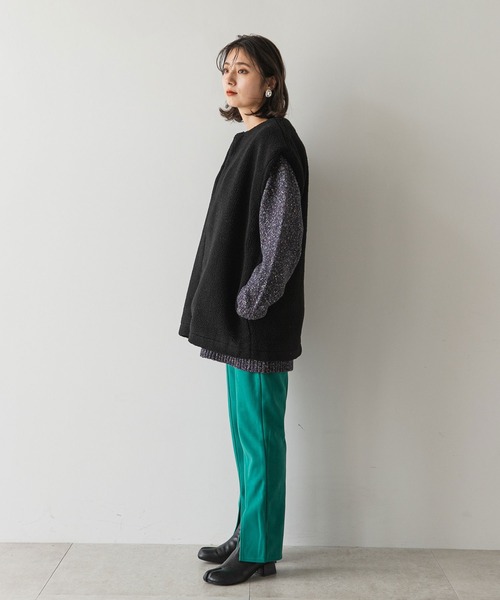 rectangle（レクタングル）の「ボアベスト（ベスト・レディース・ブラック/アイボリー・FREE）」の6枚目の写真