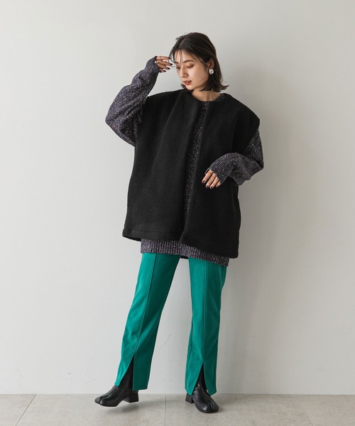 rectangle（レクタングル）の「ボアベスト（ベスト・レディース・ブラック/アイボリー・FREE）」の7枚目の写真