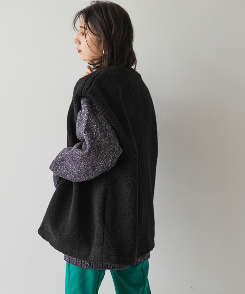 rectangle（レクタングル）の「ボアベスト（ベスト・レディース・ブラック/アイボリー・FREE）」の8枚目の写真