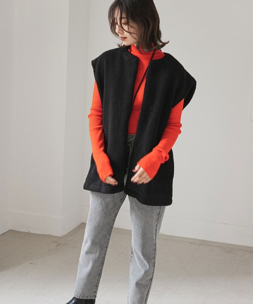 rectangle（レクタングル）の「ボアベスト（ベスト・レディース・ブラック/アイボリー・FREE）」の22枚目の写真