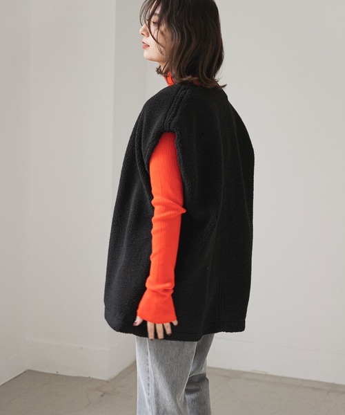 rectangle（レクタングル）の「ボアベスト（ベスト・レディース・ブラック/アイボリー・FREE）」の21枚目の写真