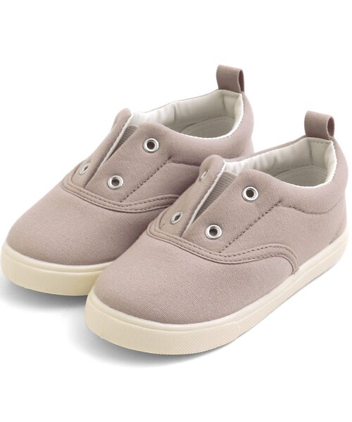 Ampersand（アンパサンド）の「撥水キャンバススニーカートドラー（スニーカー・キッズ・ライトグレー/ブラック/ベージュ/レッド/カーキ・22/20/18/17/19/21/16）」の2枚目の写真