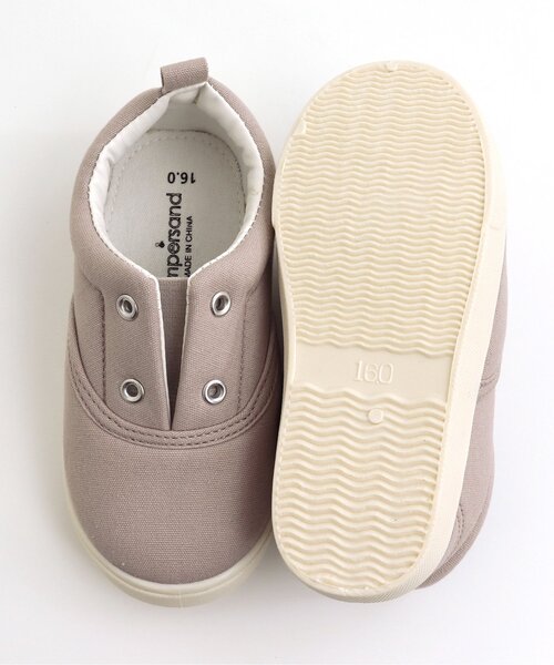 Ampersand（アンパサンド）の「撥水キャンバススニーカートドラー（スニーカー・キッズ・ライトグレー/ブラック/ベージュ/レッド/カーキ・22/20/18/17/19/21/16）」の9枚目の写真