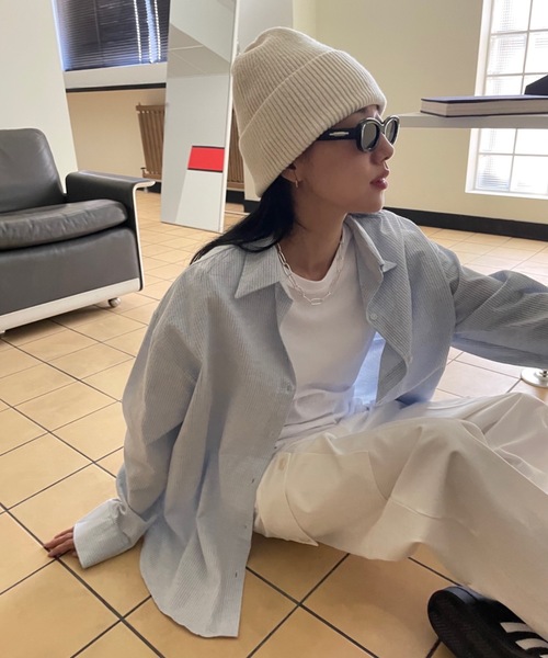【セール】《 UNISEX 》ストライプオーバーシャツ（シャツ/ブラウス）｜Didot.showroom（ディドット ショールーム）