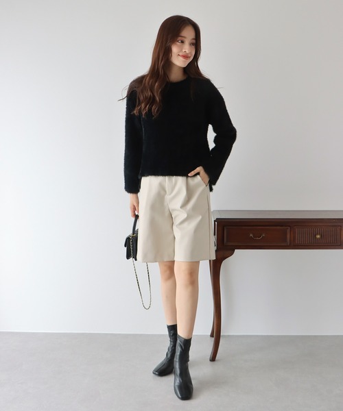 BLUEEAST(ブルーイースト)の「シャギーニット(ニット/セーター・レディース・ブラック/グレー/オフホワイト/カーキ/グリーン・MEDIUM)」の6枚目の写真