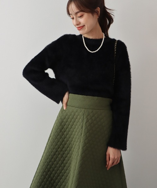 BLUEEAST(ブルーイースト)の「シャギーニット(ニット/セーター・レディース・ブラック/グレー/オフホワイト/カーキ/グリーン・MEDIUM)」の18枚目の写真