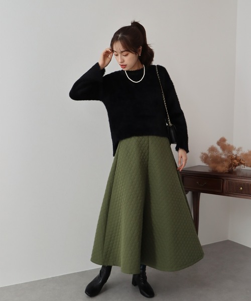 BLUEEAST(ブルーイースト)の「シャギーニット(ニット/セーター・レディース・ブラック/グレー/オフホワイト/カーキ/グリーン・MEDIUM)」の20枚目の写真