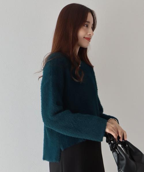 BLUEEAST(ブルーイースト)の「シャギーニット(ニット/セーター・レディース・ブラック/グレー/オフホワイト/カーキ/グリーン・MEDIUM)」の21枚目の写真