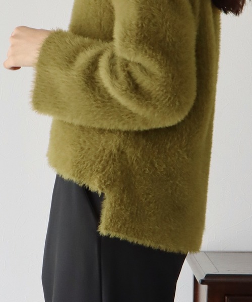 BLUEEAST(ブルーイースト)の「シャギーニット(ニット/セーター・レディース・ブラック/グレー/オフホワイト/カーキ/グリーン・MEDIUM)」の13枚目の写真