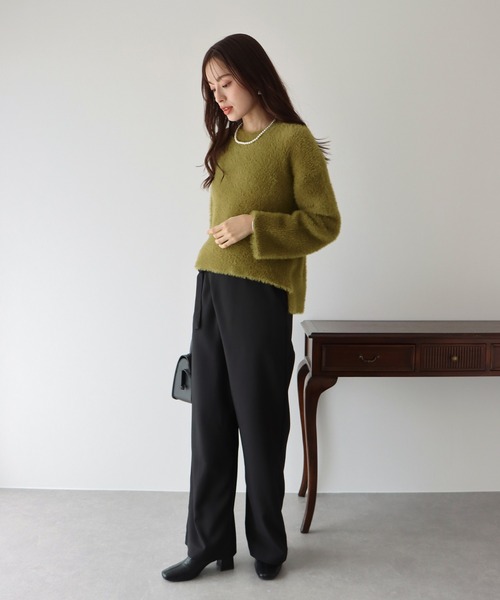 BLUEEAST(ブルーイースト)の「シャギーニット(ニット/セーター・レディース・ブラック/グレー/オフホワイト/カーキ/グリーン・MEDIUM)」の14枚目の写真