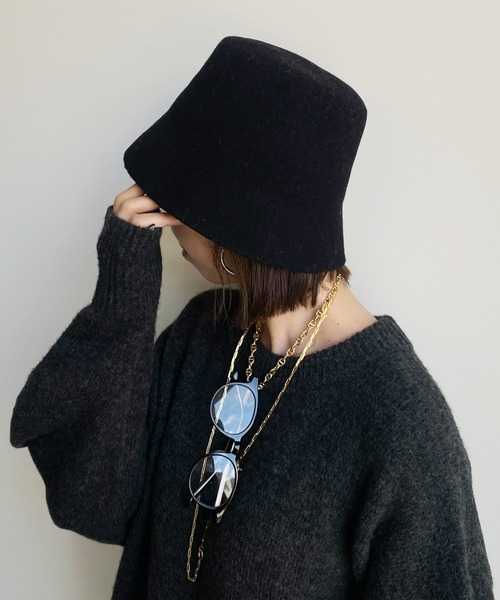 DouDou（ドゥドゥ）の「ウールバケットハット（ハット・レディース・グレー/モカ/ブラック・FREE）」の2枚目の写真