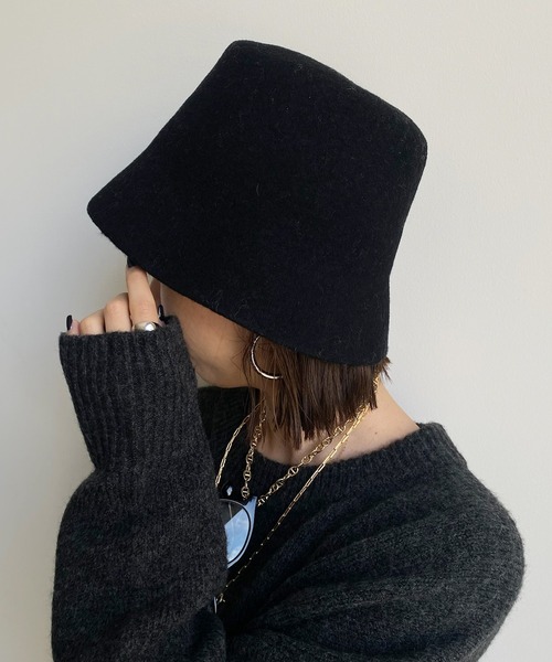 DouDou（ドゥドゥ）の「ウールバケットハット（ハット・レディース・グレー/モカ/ブラック・FREE）」の5枚目の写真