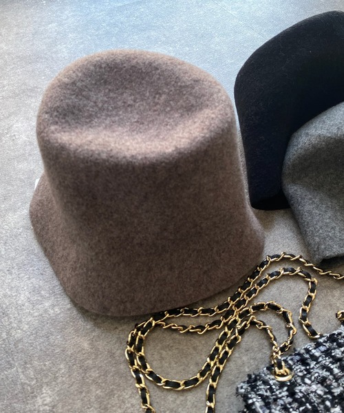 DouDou（ドゥドゥ）の「ウールバケットハット（ハット・レディース・グレー/モカ/ブラック・FREE）」の6枚目の写真