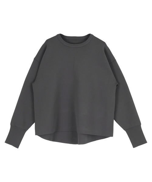 UR'S(ユアーズ)の「オーバーサイズスウェットライクニット(ニット/セーター・レディース・ホワイト/ブラック/チャコール・S/M/L)」の5枚目の写真