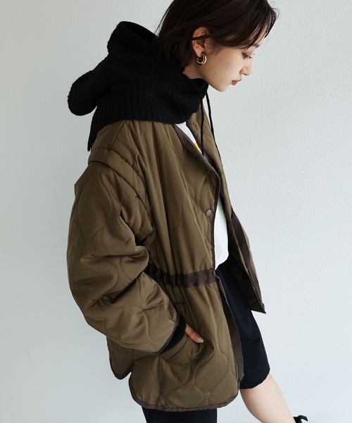 andme（アンドミー）の「5Gリブニットバラクラバ（ニットキャップ/ビーニー・レディース・ブラック/オフホワイト/グレイッシュベージュ/オレンジ/グレー・F(M)）」の16枚目の写真