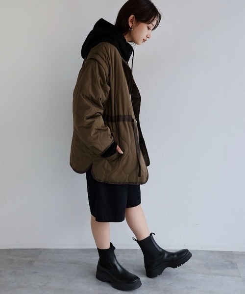 andme（アンドミー）の「5Gリブニットバラクラバ（ニットキャップ/ビーニー・レディース・ブラック/オフホワイト/グレイッシュベージュ/オレンジ/グレー・F(M)）」の18枚目の写真