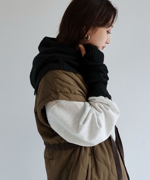 andme（アンドミー）の「5Gリブニットバラクラバ（ニットキャップ/ビーニー・レディース・ブラック/オフホワイト/グレイッシュベージュ/オレンジ/グレー・F(M)）」の22枚目の写真