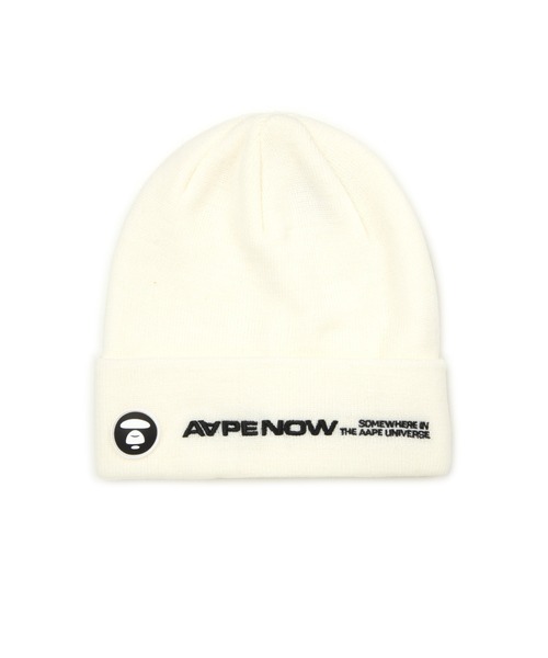 AAPE BY A BATHING APE（エーエイプバイアベイシングエイプ）の「AAPE NOW KNIT CAP（ニットキャップ/ビーニー・メンズ・ブラック/アイボリー/ホワイト×ブラック/ブルー系その他/パープル系その他2・FREE）」の2枚目の写真