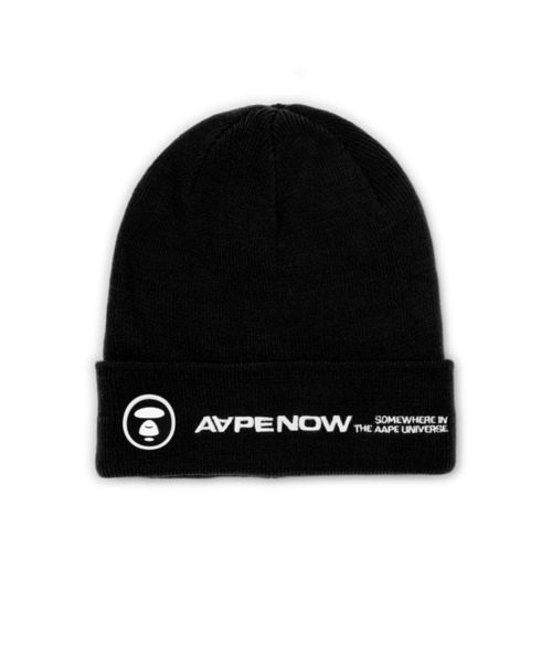 AAPE BY A BATHING APE（エーエイプバイアベイシングエイプ）の「AAPE NOW KNIT CAP（ニットキャップ/ビーニー・メンズ・ブラック/アイボリー/ホワイト×ブラック/ブルー系その他/パープル系その他2・FREE）」の4枚目の写真