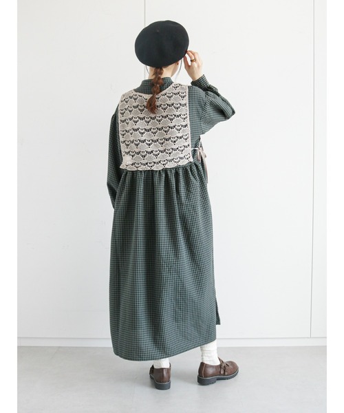 ehka sopo（エヘカソポ）の「レースベスト付チェック柄ワンピース（ワンピース・レディース・ブラウン/ベージュ/チャコール・ﾌﾘ-）」の22枚目の写真