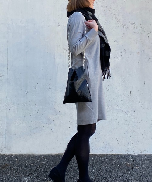 ROOTOTE（ルートート）の「【取外し可能ショルダー付き】ルートート/【直営店限定】LT.パールショルダー.ミニショッパー-A（ショルダーバッグ・レディース・シルバー/ブラック系その他/ライトピンク/ブラック系その他2・FREE）」の5枚目の写真