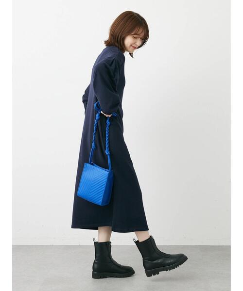 Green　Parks（グリーンパークス）の「袖ボリューム裏毛ワンピース（ワンピース・レディース・ダークネイビー/ダークブルー/グレー・FREE）」の5枚目の写真