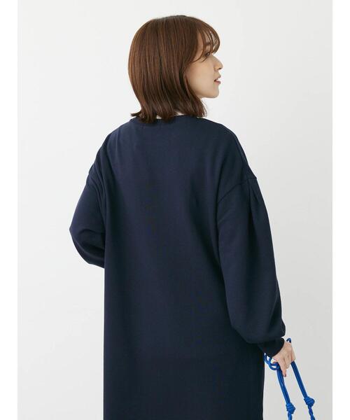 Green　Parks（グリーンパークス）の「袖ボリューム裏毛ワンピース（ワンピース・レディース・ダークネイビー/ダークブルー/グレー・FREE）」の9枚目の写真