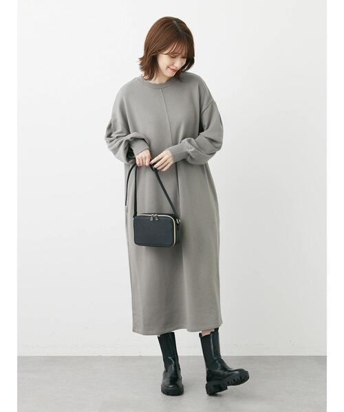 Green　Parks（グリーンパークス）の「袖ボリューム裏毛ワンピース（ワンピース・レディース・ダークネイビー/ダークブルー/グレー・FREE）」の13枚目の写真