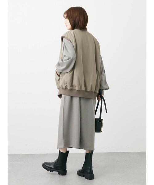 Green　Parks（グリーンパークス）の「袖ボリューム裏毛ワンピース（ワンピース・レディース・ダークネイビー/ダークブルー/グレー・FREE）」の18枚目の写真