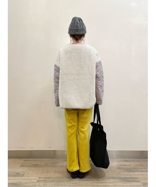 HONEYSUCKLE ROSE（ハニーサックルローズ）の「【HONEYSUCKLE ROSE】ボア切替リバージャケット（ブルゾン・レディース・ライトベージュ/ブラック・M/L）」の20枚目の写真