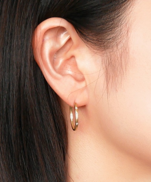 ヴァンドーム青山 　K18YG　 ダイヤ　フープピアス VENDOME AOYAMA（ヴァンドーム青山）の「K18YG ダイヤモンド フープ