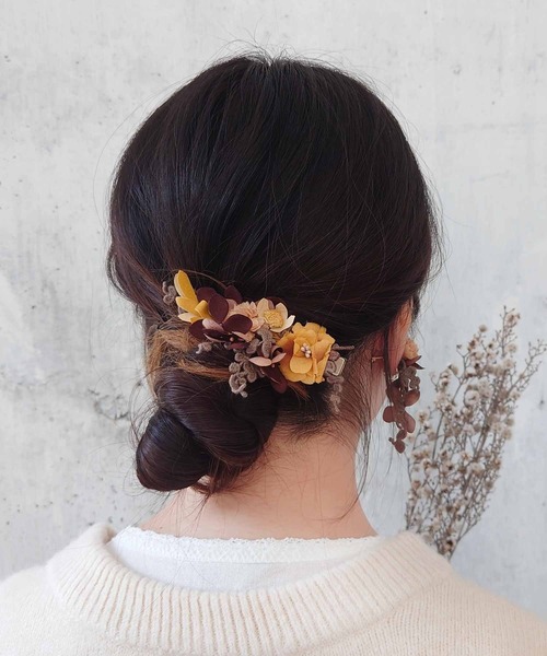 m.soeur（エムスール）の「秋色アジサイのクリップ（バレッタ/ヘアクリップ・レディース・ブラウン/レッド/グリーン/グレー・FREE）」の10枚目の写真