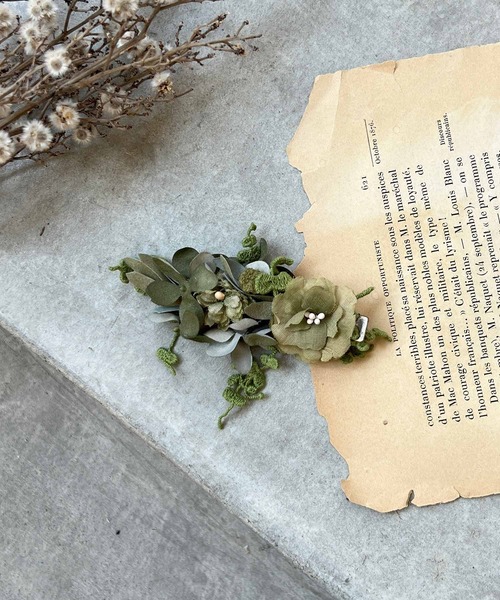 m.soeur（エムスール）の「秋色アジサイのクリップ（バレッタ/ヘアクリップ・レディース・ブラウン/レッド/グリーン/グレー・FREE）」の7枚目の写真
