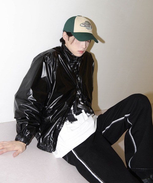 新品未使用！PASSIONE ブラック シアージップアップジャンパー・ブルゾン each alchemist ブルゾン アウター テンセルシアージップ