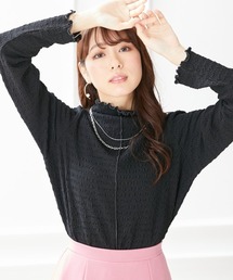 ＜大きいサイズ＞ ハイネックメロウカットソートップス marun