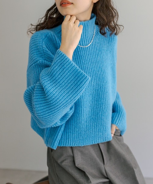 mystic（ミスティック）の「【カラー展開豊富】モヘアショートニット（ニット/セーター・レディース・オレンジ/アイボリー/グレー/ブルー・FREE）」の21枚目の写真