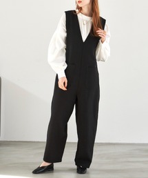 hinari | 【低身長向けサイズあり】コクーンシルエット2WAYコンビネゾン(つなぎ/オールインワン)