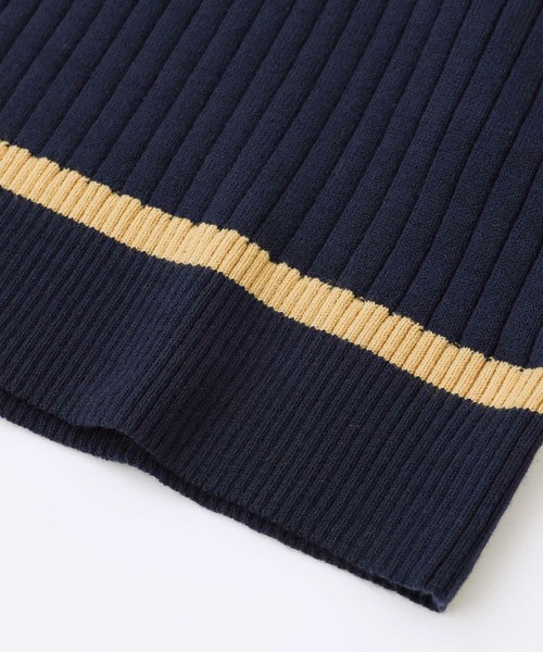 X-girl（エックスガール）の「BICOLOR STRIPED KNIT VEST（ベスト・レディース・ネイビー/ブラック/ホワイト・ONE SIZE）」の9枚目の写真